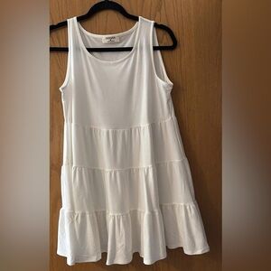 White Tiered Sleeveless Tank  - Women